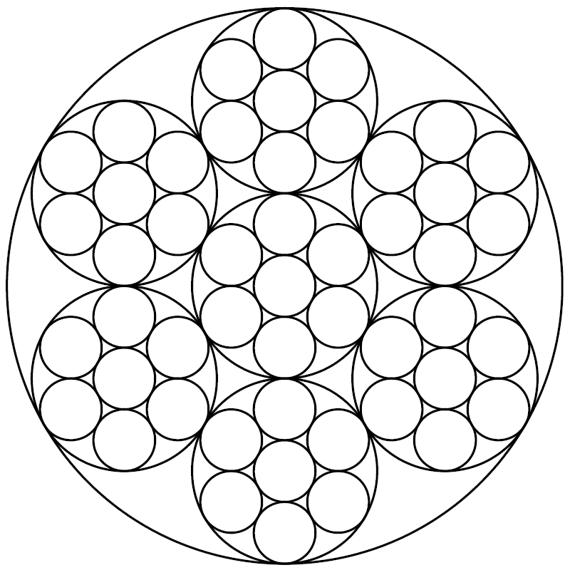 Drahtseil mit Konstruktion 6 x 7 + WSC 2D Zeichnung